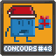 Un pixel bleu avec un bonnet de noël